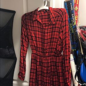 Red and black plaid dress